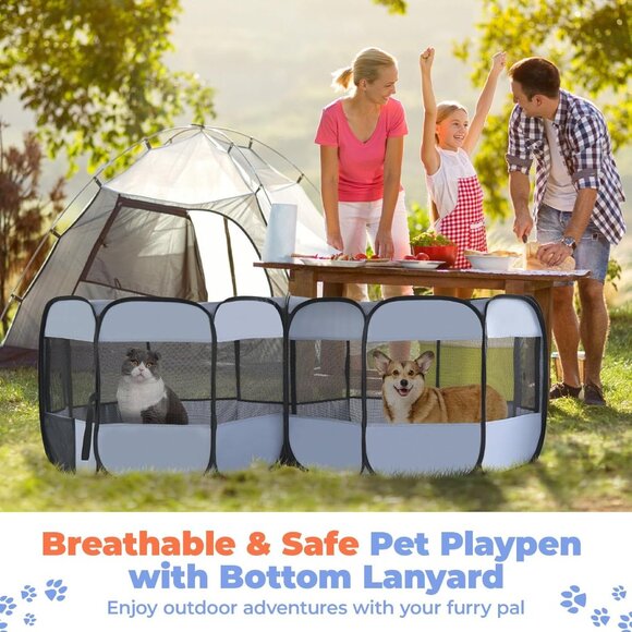 Foldable Indoor Outdoor Pop Up Playpen for Dogs & Cats - Easy Setup & Transport - Picture 7 of 9